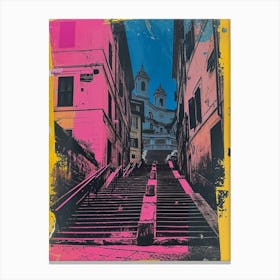 Rome Inspired Retro Polaroid 3 Canvas Print