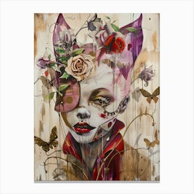 Girl With Butterflies Canvas Print