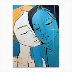 Two Women Hugging Canvas Print