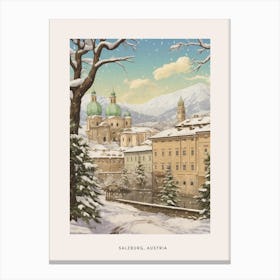 Vintage Winter Poster Salzburg Austria 1 Canvas Print