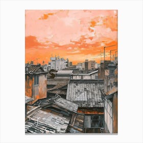 Osaka Rooftops Morning Skyline 2 Canvas Print