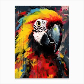 Parrot's Graffiti Whispers: Neo-Expressionism, Basquiat Style Canvas Print