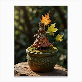 Autumn Girl In A Pot Canvas Print