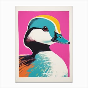 Andy Warhol Style Bird Bufflehead 2 Canvas Print