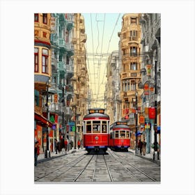 Istikal Avenue Pixel Art 9 Canvas Print