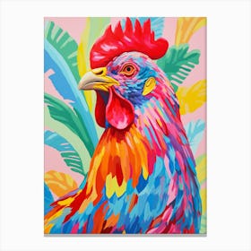 Colourful Bird Painting Chicken 6 Canvas Print