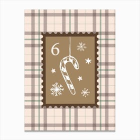 Checkered Candy Cane Christmas Poster Canvas Print