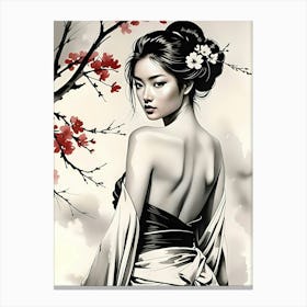 Beautiful Geisha Girl Canvas Print