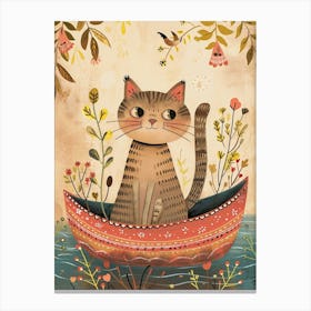 Munchkin Cat Storybook Illustration 3 Canvas Print