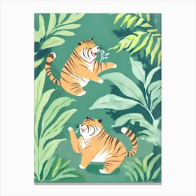 Cute Chubby Tigers 4 Canvas Print