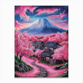 Cherry Blossoms In Fuji 2 Canvas Print