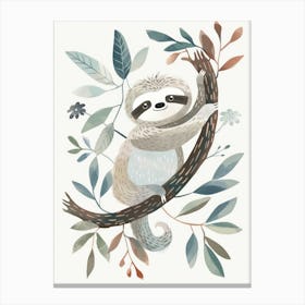Charming Nursery Kids Animals Sloth 2 Canvas Print
