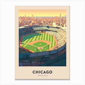Wrigley Field Chicago Travel Poster Canvas Print