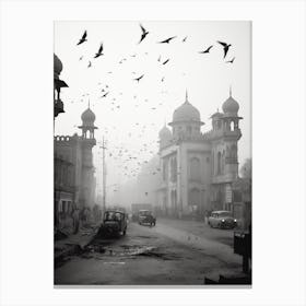 Lahore, Pakistan, Black And White Old Photo 2 Canvas Print