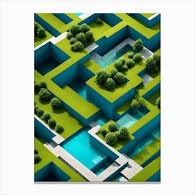 3d Maze Canvas Print