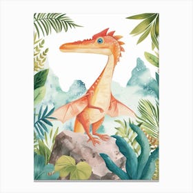 Watercolour Pteranodon Dinosaur 1 Canvas Print