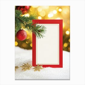 A Sparkling Holiday Card Adorned With Festive Decor From A Traditional December Landscape The Card Canvas Print