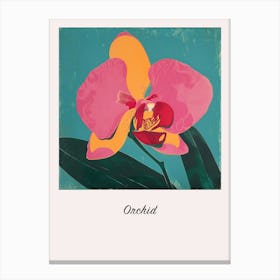 Orchid 2 Square Flower Illustration Poster Canvas Print