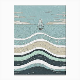 Sailboat In The Ocean 2 Canvas Print