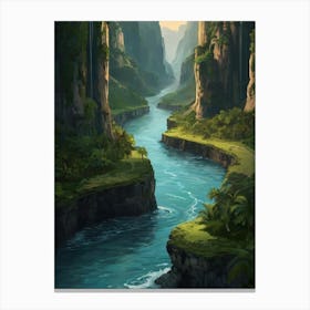 River In The Mountains Canvas Print