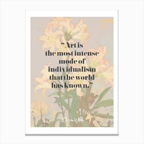 Art Quote By Oscar Wilde Canvas Print