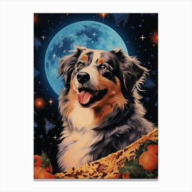 Australian Shepherd Pizza Canvas Print