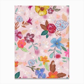 Dreamy Colorful Flowers Canvas Print