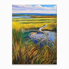 Atlantic Salt Marsh 1 Snake Painting Canvas Print