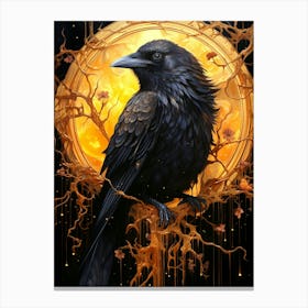 Floral Fantasy Raven Canvas Print