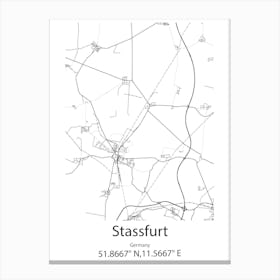 Stassfurt,Germany Minimalist Map Canvas Print