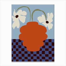 Blooming _Drop and checkerboard Canvas Print