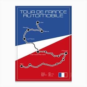 Tour De France Automobile Canvas Print