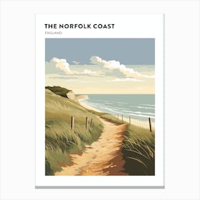 The Norfolk Coast Path England 4 Hiking Trail Landscape Poster Canvas Print