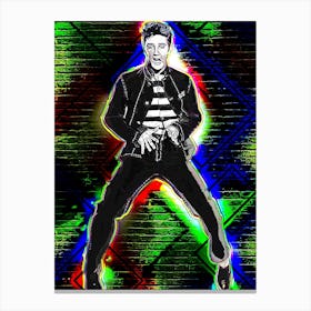 Elvis Presley Cartoon Art Canvas Print