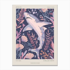 Purple Thresher Shark Illustration 3 Poster Canvas Print