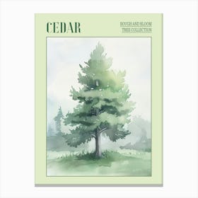 Cedar Tree Atmospheric Watercolour Painting 3 Poster Canvas Print