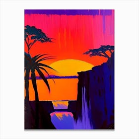 Waterfall Abstract Sunset Canvas Print
