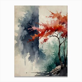 Watercolor Of A Tree 3 Canvas Print