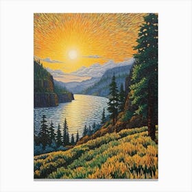 Columbia River Washington Retro Pop Art 13 Canvas Print