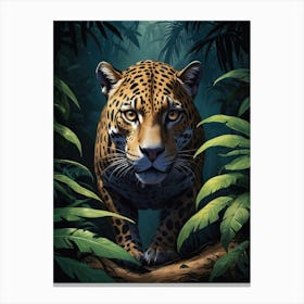 Jaguar In The Jungle Nearby Canvas Print