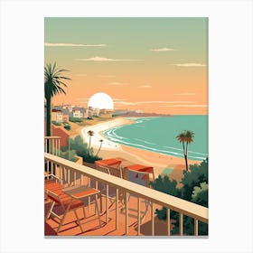 Costa Del Sol, Spain, Graphic Illustration 4 Canvas Print