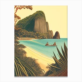 Lord Howe Island Australia Vintage Sketch Tropical Destination Canvas Print