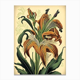 Tiger Lily 1 Floral Botanical Vintage Poster Flower Canvas Print