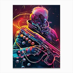 Neon Gaming Sci-Fi Art Canvas Print