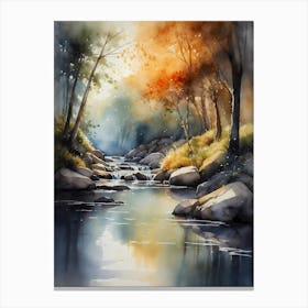 Watercolor Of A River 13 Canvas Print