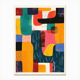 Playful And Colorful Geometric Shapes Arranged In A Fun And Whimsical Way 10 Canvas Print