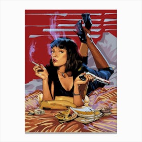 Pulp Fiction Tarantino Mia Gun I Canvas Print