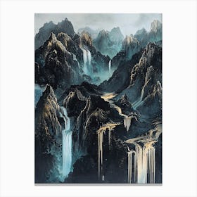 Olympus Golden Peaks - Dreamlike Geometry Canvas Print