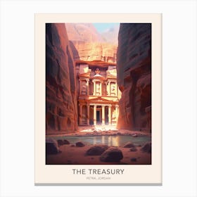The Treasury Petra Jordan Travel Poster Canvas Print