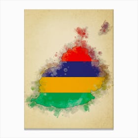 Mauritius Flag Vintage Canvas Print